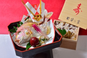 赤飯鯛の塩焼き